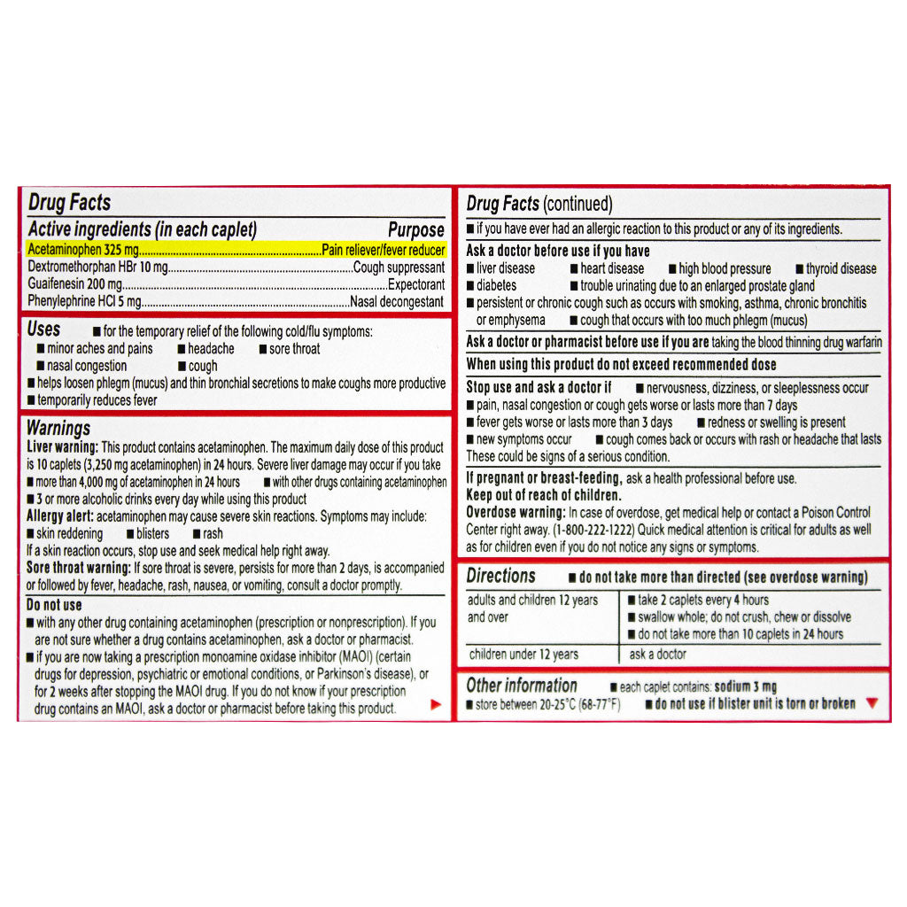 Tylenol Severe Cold & Flu - Box of 24 wellness vending machine university campuses