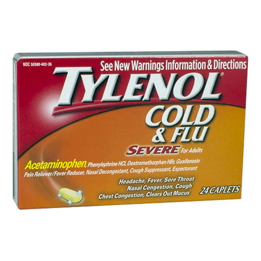 Tylenol® Severe Cold & Flu – 24 Caplets, Case of 24