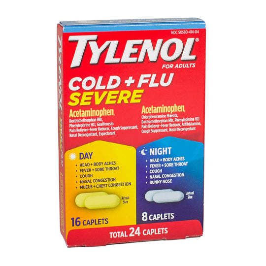 Tylenol® Day & Night Cold & Flu – 24 Caplets per Box, Case of 24