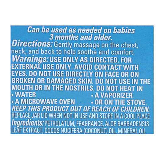 Vicks® BabyRub Non-Medicated Soothing Chest Rub Ointment – 1.76 oz, Case of 24