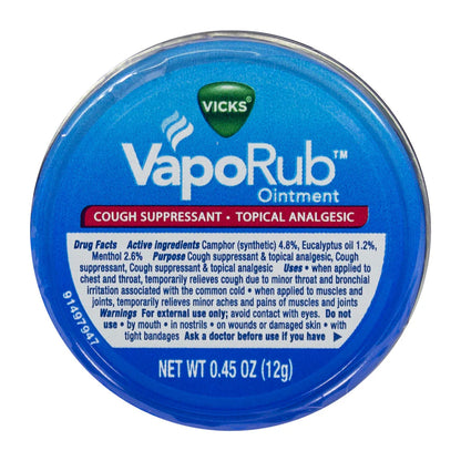 Vicks® VapoRub Original Ointment – 0.45 oz Tin, Box of 24