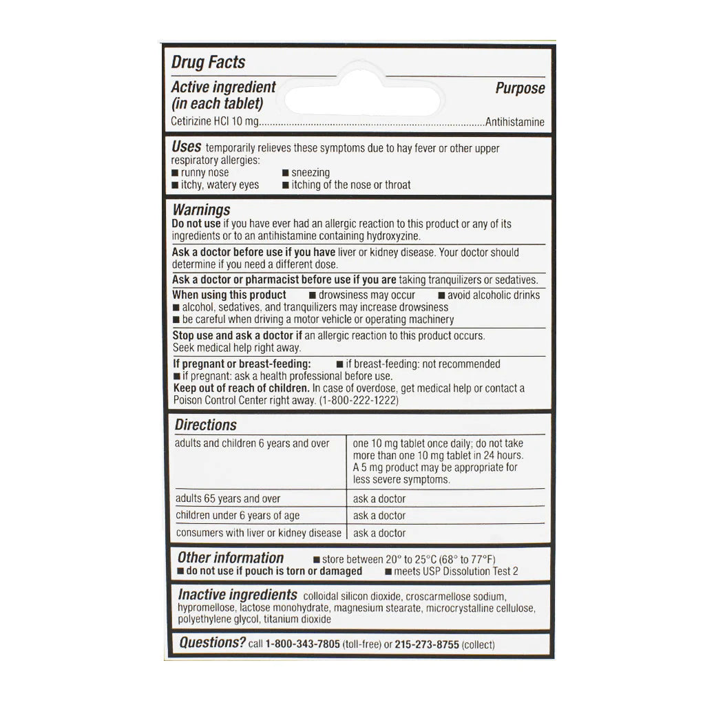 Zyrtec® 24 Hour Allergy Relief – 3 Count, Case of 18 Boxes