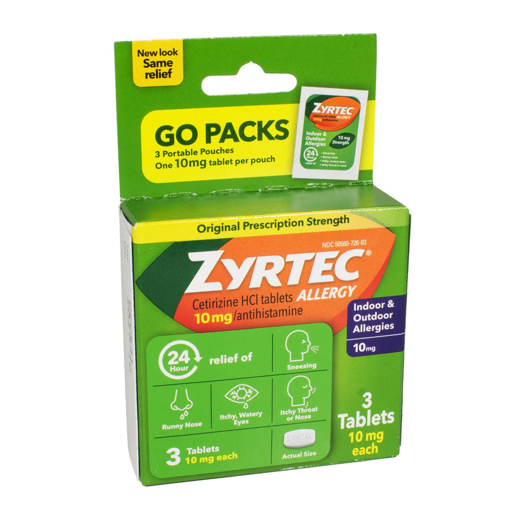 Zyrtec® 24 Hour Allergy Relief – 3 Count, Case of 18 Boxes