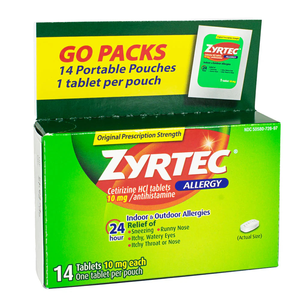 Zyrtec® 24 Hour Allergy Relief Tablets – 14 Count, Case of 4 Boxes