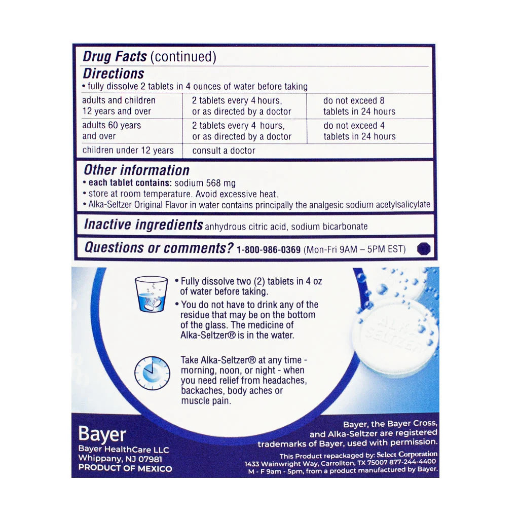 Alka-Seltzer® Pain Relief – Pack of 2, Case of 50 Packs