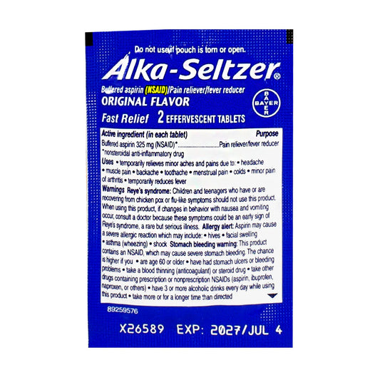 Alka-Seltzer® Pain Relief – Pack of 2, Case of 50 Packs