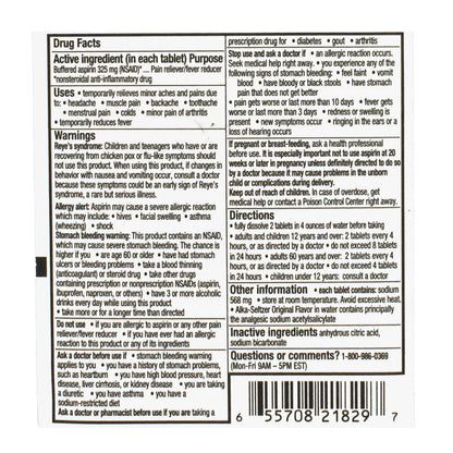 Alka-Seltzer® Pain Relief – Card of 4, Case of 36 Packs