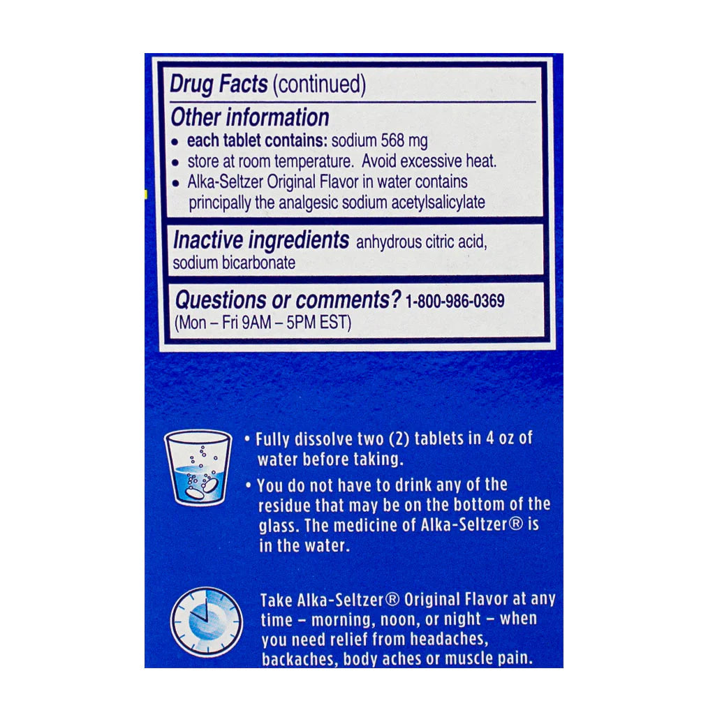 Alka-Seltzer® Pain Relief – 12 Count, Case of 18 Boxes