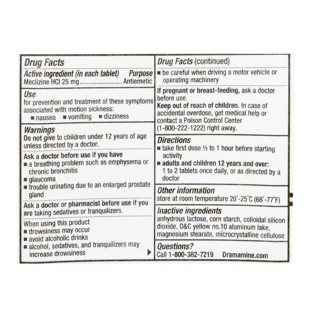 Dramamine Motion Sickness Less Drowsy Relief Tablets - Card of 2 wellness vending machine university campuses