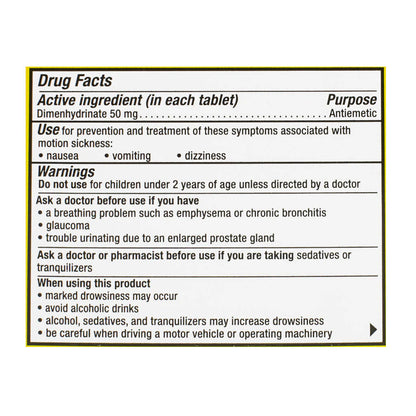 Dramamine® Motion Sickness Relief Chewables – 8 Count, Case of 18 Boxes