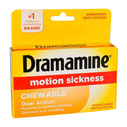 Dramamine Motion Sickness Relief Chewables - Box of 8 wellness vending machine
