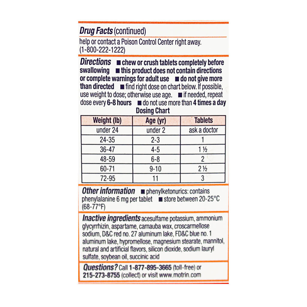 Motrin Children's Chewable Tablet - Box of 24 wellness vending machine university campuses, workplaces, airports
