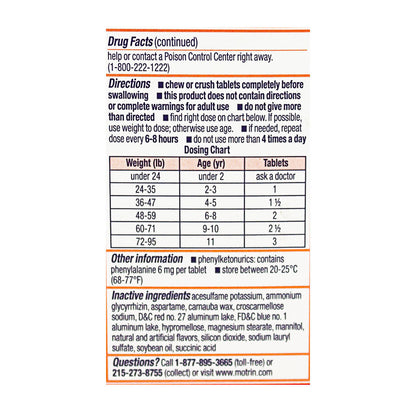 Motrin Children's Chewable Tablet - Box of 24 wellness vending machine university campuses, workplaces, airports
