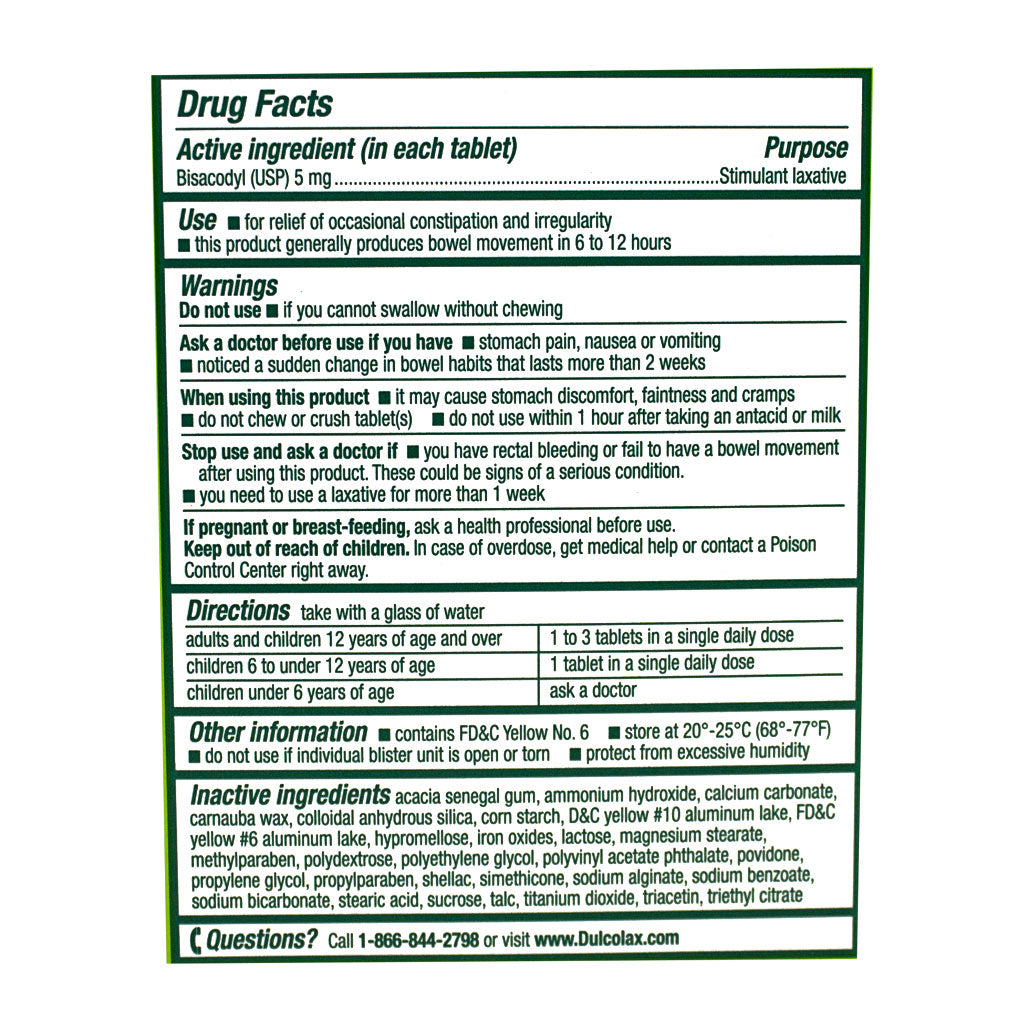Dulcolax Simulant Laxative Tablets - Box of 10 wellness vending machine university campuses