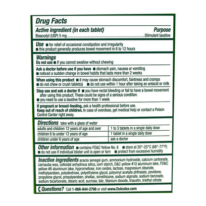 Dulcolax® Stimulant Laxative Tablets – 10 Count, Case of 18 Boxes