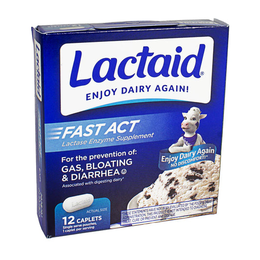 Lactaid® Fast Act Caplets – 12 Count, Case of 18 Boxes