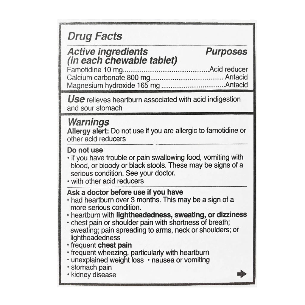 Pepcid Complete® Chewables (Carded) – 2 Count, Box of 36