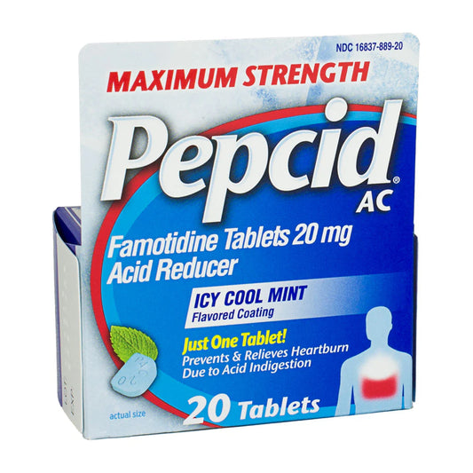 Pepcid® AC Cool Mint Tablets – 20 Count, Case of 12 Boxes