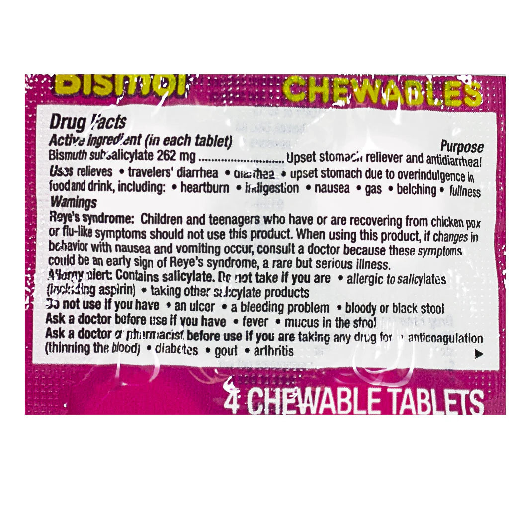 Pepto Bismol® Chewable Tablets – 4 Count, Case of 32 Packs