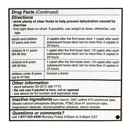 Prime Aid anti-diarrheal 2-tablet packs – 36ct box for wellness vending machines on campus