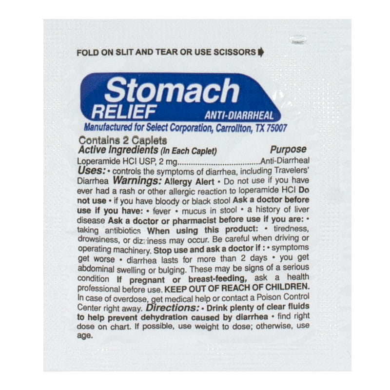 Prime Aid anti-diarrheal 2-tablet packs – 36ct box for wellness vending machines