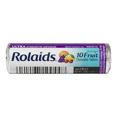 Rolaids® Ultra Strength Assorted Fruit Antacid Tablets – Roll of 10, Case of 24 Rolls