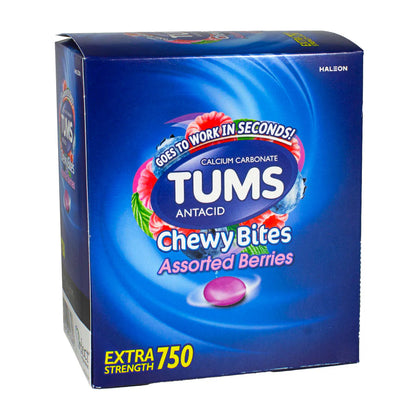 Tums® Antacid Chewy Bites Assorted Berries – 2 Chewable Tablets per Pack, Box of 40