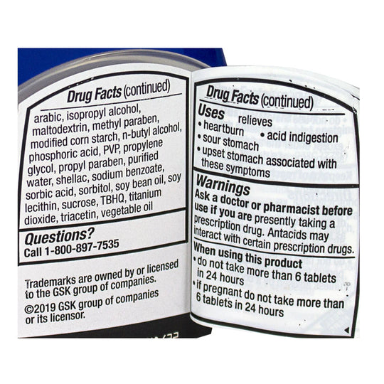 TUMS® Chewy Bites Antacid, Mixed Berry – 2 Count, Case of 36 Packs