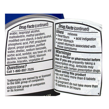 Tums® Chewy Bites Mixed Berry Antacid – 2 Tablets, Case of 36 Packs