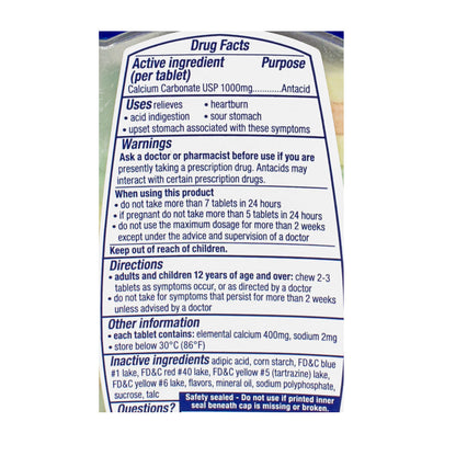 Tums Ultra Strength Assorted Fruit Antacid- 72 Ct wellness vending machine university campuses