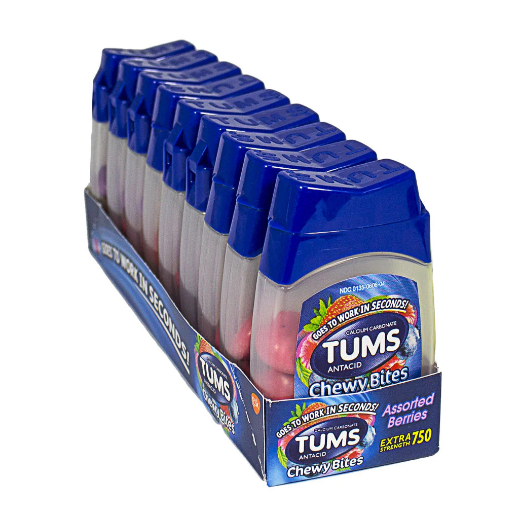 Tums® Chewy Bites Mixed Berry – 8 Count, Case of 18 Bottles