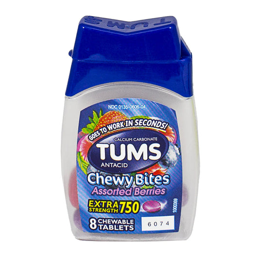 Tums® Chewy Bites Mixed Berry – 8 Count, Case of 18 Bottles