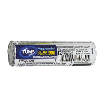 Tums Ultra Strength  Peppermint - Roll of 12 wellness vending machine