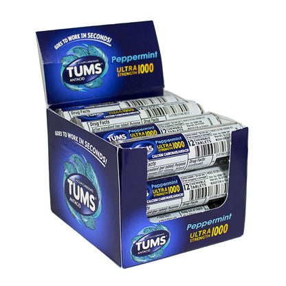 Tums Ultra Strength  Peppermint - Roll of 12 wellness vending machine university campuses