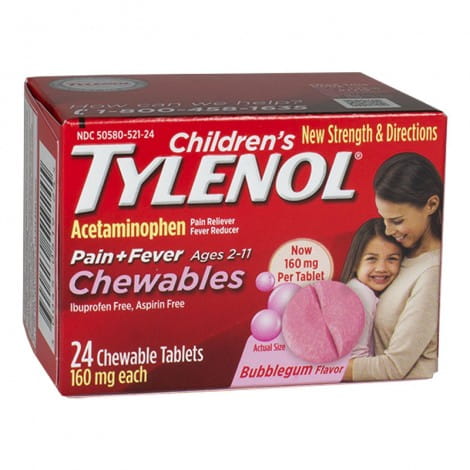 Tylenol Children's Bubblegum Chewables - Box of 24 wellness vending machine