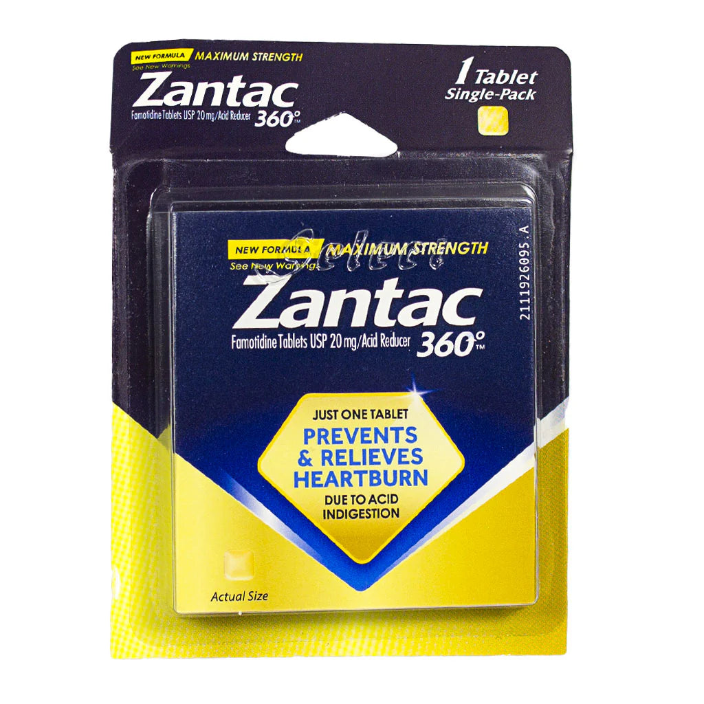 Zantac 360® Heartburn Relief – Card of 1 Tablet, Case of 36 Packs