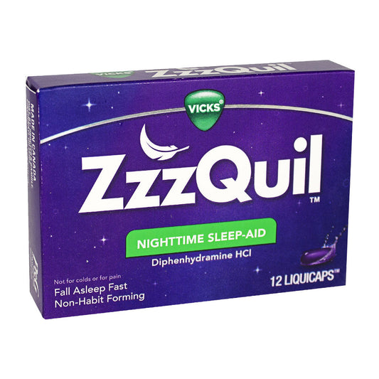 Vick's Zzzquil Nighttime Sleep-Aid - Box of 12 Liquicaps wellness vending machine