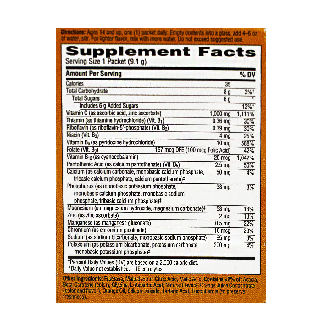 Emergen-C Super Orange, - Box of Ten 0.32 oz. Pouches wellness vending machine university campuses
