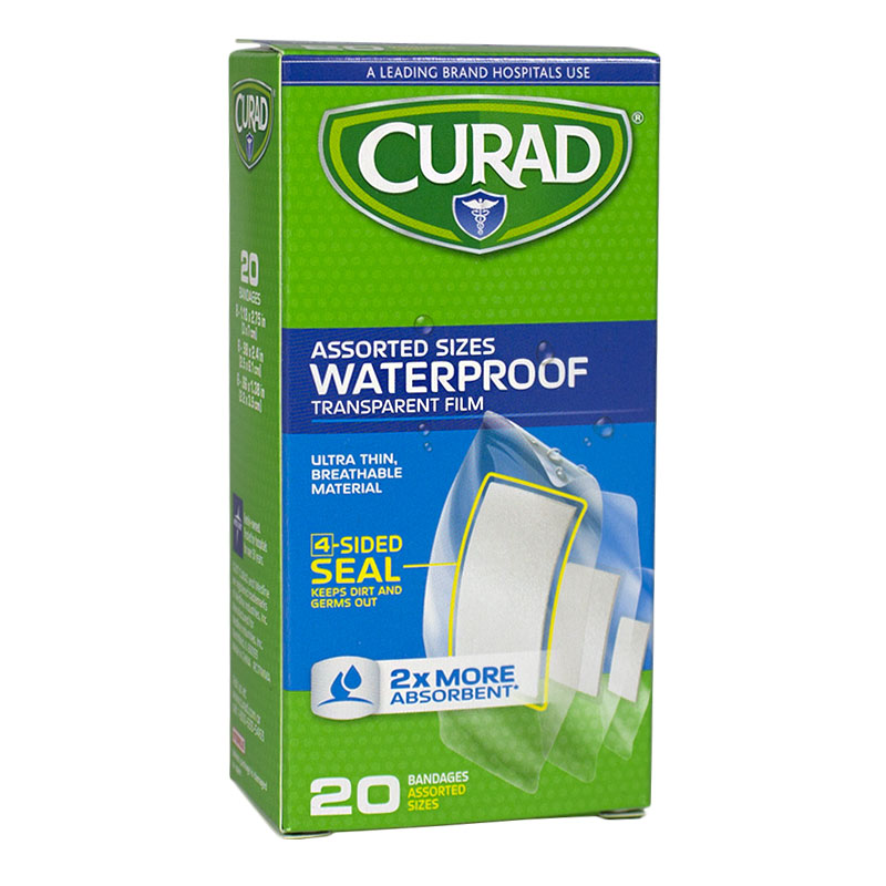 Curad Assorted Waterproof Bandages - Box of 20 wellness vending machine
