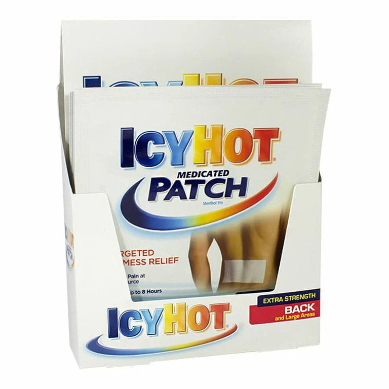 Icy Hot pain relief patches 20 count box for muscle and joint pain relief for vending machines