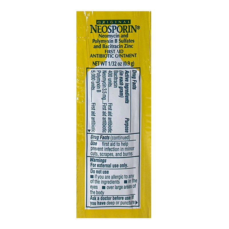 Neosporin® Antibiotic Ointment – 0.9 g Foil Pack, Case of 144