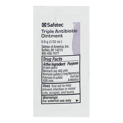 Safetec® Triple Antibiotic Ointment – 0.9g Packets, Box of 144