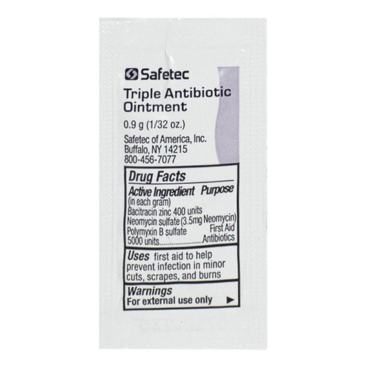 Safetec® Triple Antibiotic Ointment – 0.9 g Packets, Box of 144