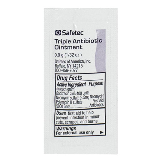 Safetec® Triple Antibiotic Ointment – 0.9 g Packets, Box of 144