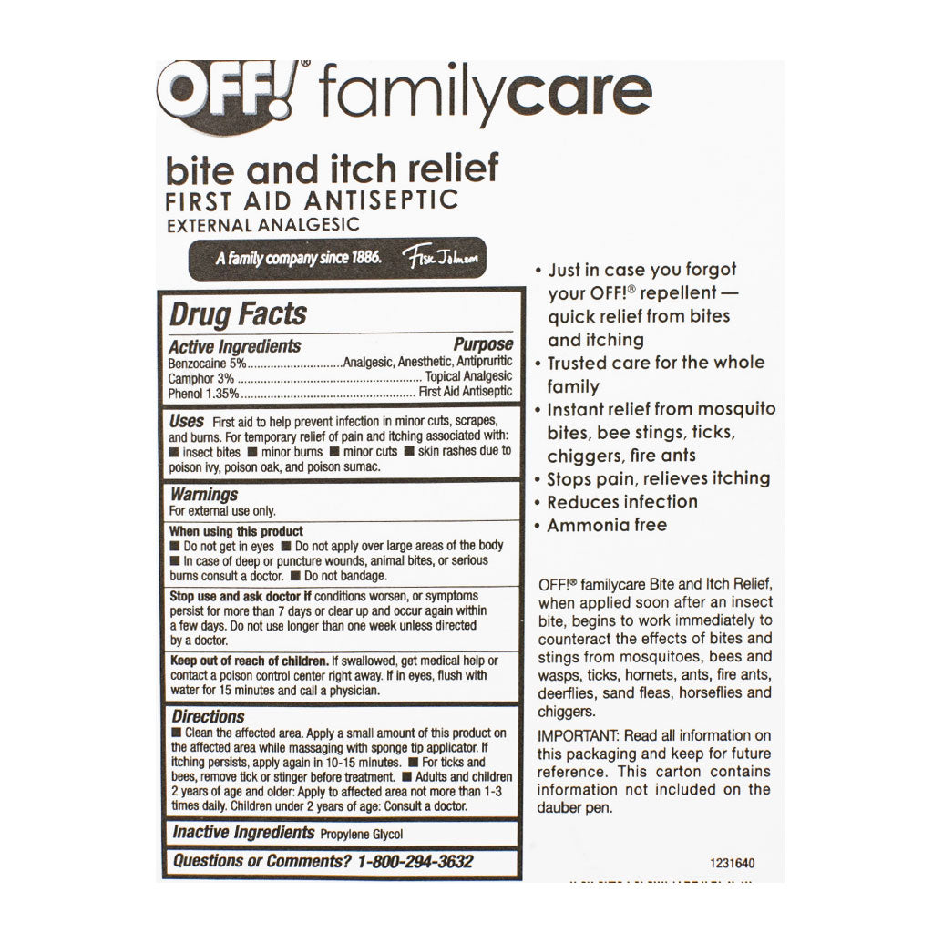 OFF Family Care First Aid Antiseptic Itch Relief Stick - 0.5 oz. wellness vending machine university campuses