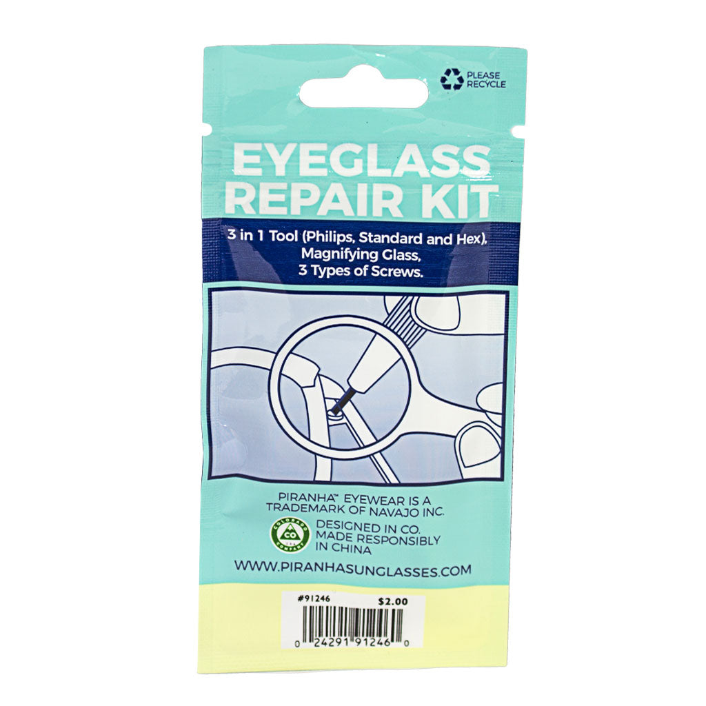 Piranha Eyeglass Repair Kit - 3 Piece Kit in Reusable Pouch wellness vending machine university campuses