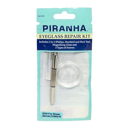 Piranha Eyeglass Repair Kit - 3 Piece Kit in Reusable Pouch wellness vending machine
