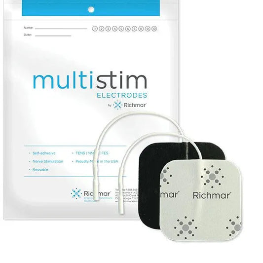 Richmar MultiStim™ Cloth Electrodes – 5 × 5 cm (2″ × 2″), 4 Pack Box of 40