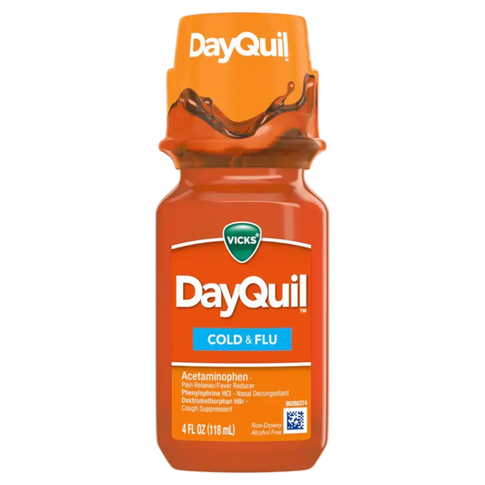 Vicks® DayQuil Cold & Flu Relief– 4 oz Bottle, 16 Bottles per case