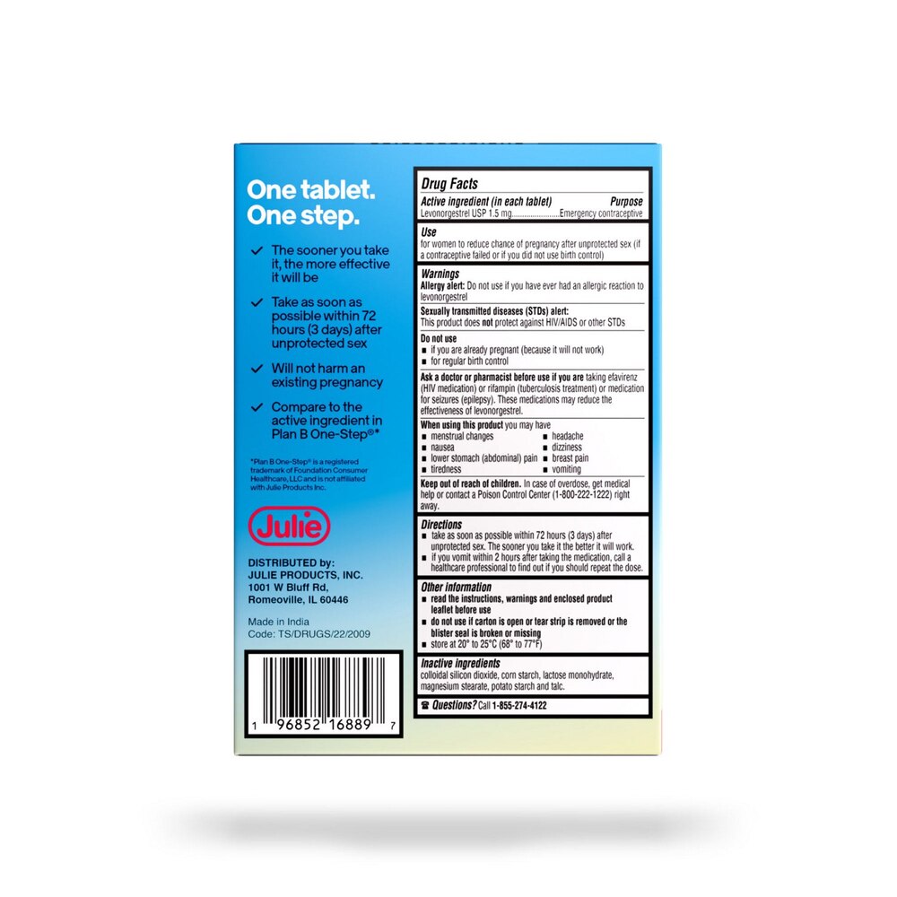 Julie, Morning After Pill Emergency Contraceptive, 1 CT